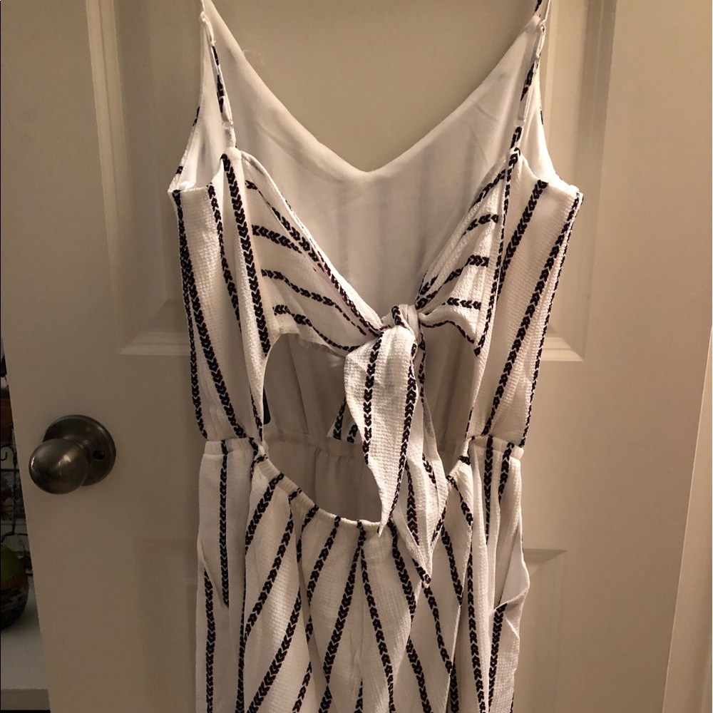 White Striped Romper